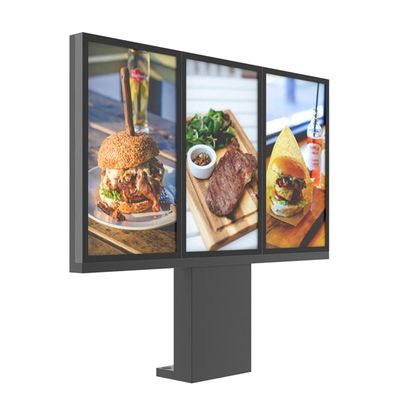 49inch  Digital Drive Thru Menu Boards For Restaurants 3000nits Spliced 3 Screens Outdoor