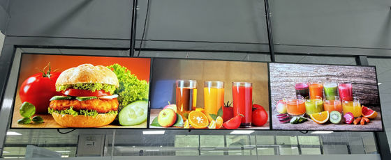 700nits FHD Indoor Digital Menu Board For Fast Food Advertising