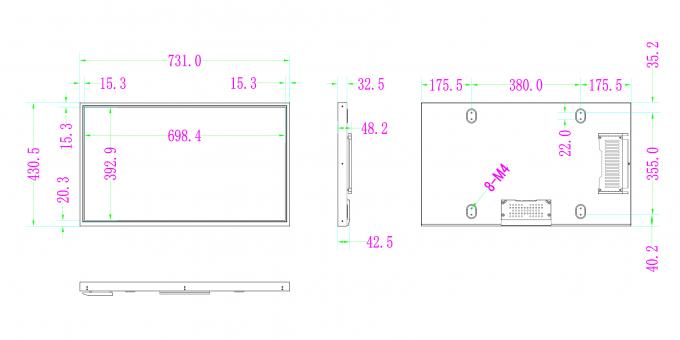 32 Inch Hi Tni Tft LCD 2000 Nits High Tni Monitor Lcd Panel LED Driver